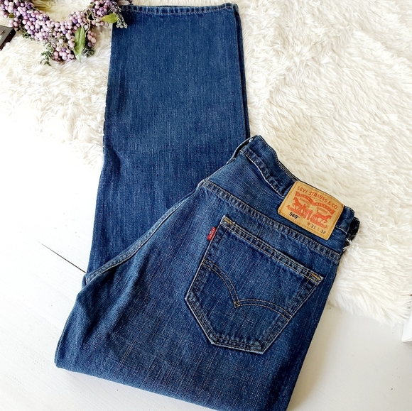 Mens Levi's 569 Relaxed Fit Denim Jeans - Picture 2 of 5